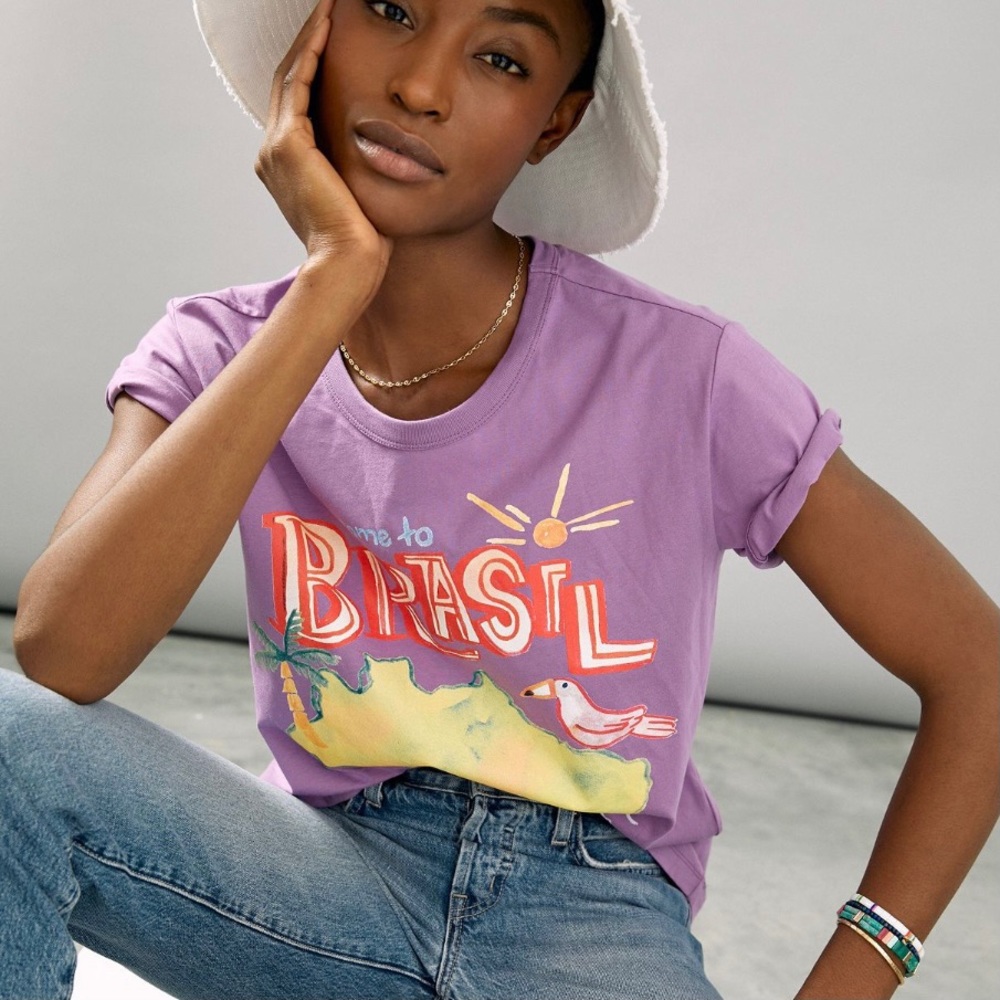 Anthropologie Farm Rio Come to Brasil Graphic Tee